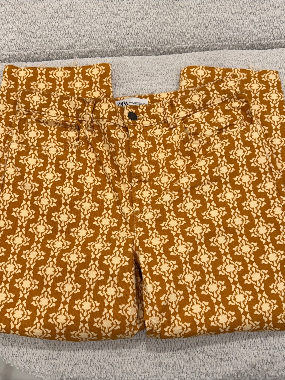 Zara Women's Retro Patterned High Rise Pants - Picture 3 of 5